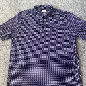 Greg Norman Collection Purple Patterned Polo Shirt